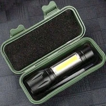 1pc Portable Powerful LED Flashlight, Mini ABS COB Side Light, Rechargeable Portable Usb Charging LED Long-Range Telescopic Zoom OutdoorTorch For Outdoor Hiking And Camping, Camping Accessories