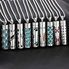 New Aromatherapy Diffuser Necklace Stainless Steel Small Box Essential Oil Perfume Essential Oil Diffuser Pendant Box Style Necklace Aromatherapy Jewelry