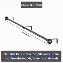 1 Pc Black/White Stainless Steel Spliced Curtain Rod, Window Curtain Rod, Roman Curtain Rod, Suitable For Bathroom, Bedroom, Living Room Home Bathroom Decor Fall Decor Bathroom Accessories Back To School