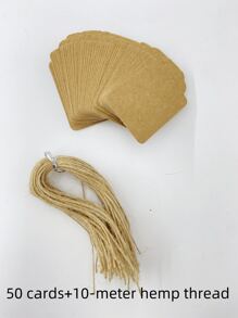 100pcs, Kraft Paper Gift Labels With Yellow Rope, Blank Commodity Price Hanging Labels, Bulk Brown Labels For Wedding, Birthday, Holiday And Party Gifts, Arts And Crafts Packaging, DIY Gift Decoration Labels And Hanging Decorations.