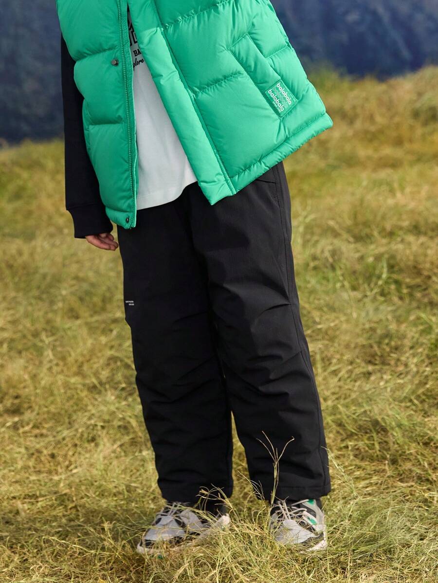 Balabala 男童裤子，2024 年流行冬季长裤 - 黑色 - 查看 1