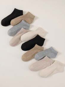 10 Pairs Women Striped Casual Short Socks, Versatile Daily Wear - Multicolor - View 3