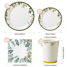绿叶纸盘和餐巾派对用品、绿叶一次性纸盘、纸杯、鼠尾草绿叶纸盘、绿叶新娘送礼会盘子、桉树新娘送礼会装饰品和鼠尾草绿生日装饰品一次性纸盘促销