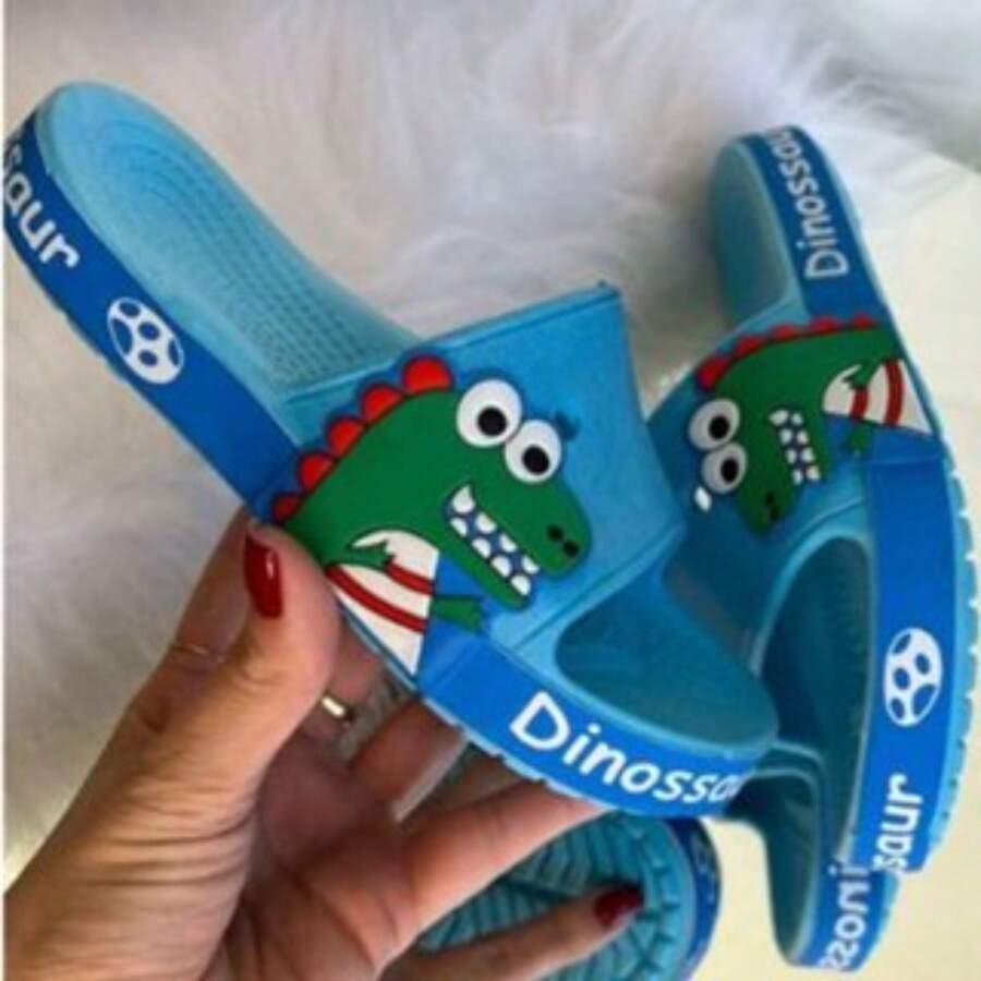 Dinosaur Slide Flip Flops For Men And Women Back To School Ergonomic Sandal - 淺藍色 - 查看 1