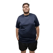 Kit 3 Plus Size Plain Dry Fit T-Shirts - 黑與白 - 查看 5