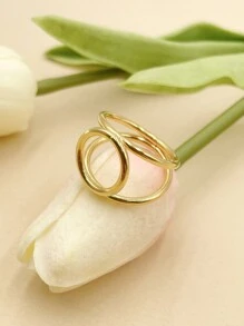 1 chiếc nhẫn hở thời trang bằng thép không gỉ cổ điển hình xoắn muỗi, thiết kế phóng đại phù hợp với trang phục hàng ngày của phụ nữ, Giáng sinh, Lễ tạ ơn, quà tặng cho bạn bè, tiệc trang sức, du lịch, Hawaii - Vàng - Xem 6