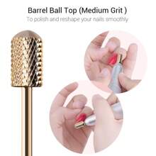 MelodySusie Nail Drill Bits Set, 7pcs Tungsten Carbide Nail Bits For Nail Drill E-File, 3/32 Inch Bits Manicure Pedicure Remover Tools For Acrylic Gel Nails, Salon Home Nail Care Supplies, Gold - 批頭套裝(7 件) - 查看 5