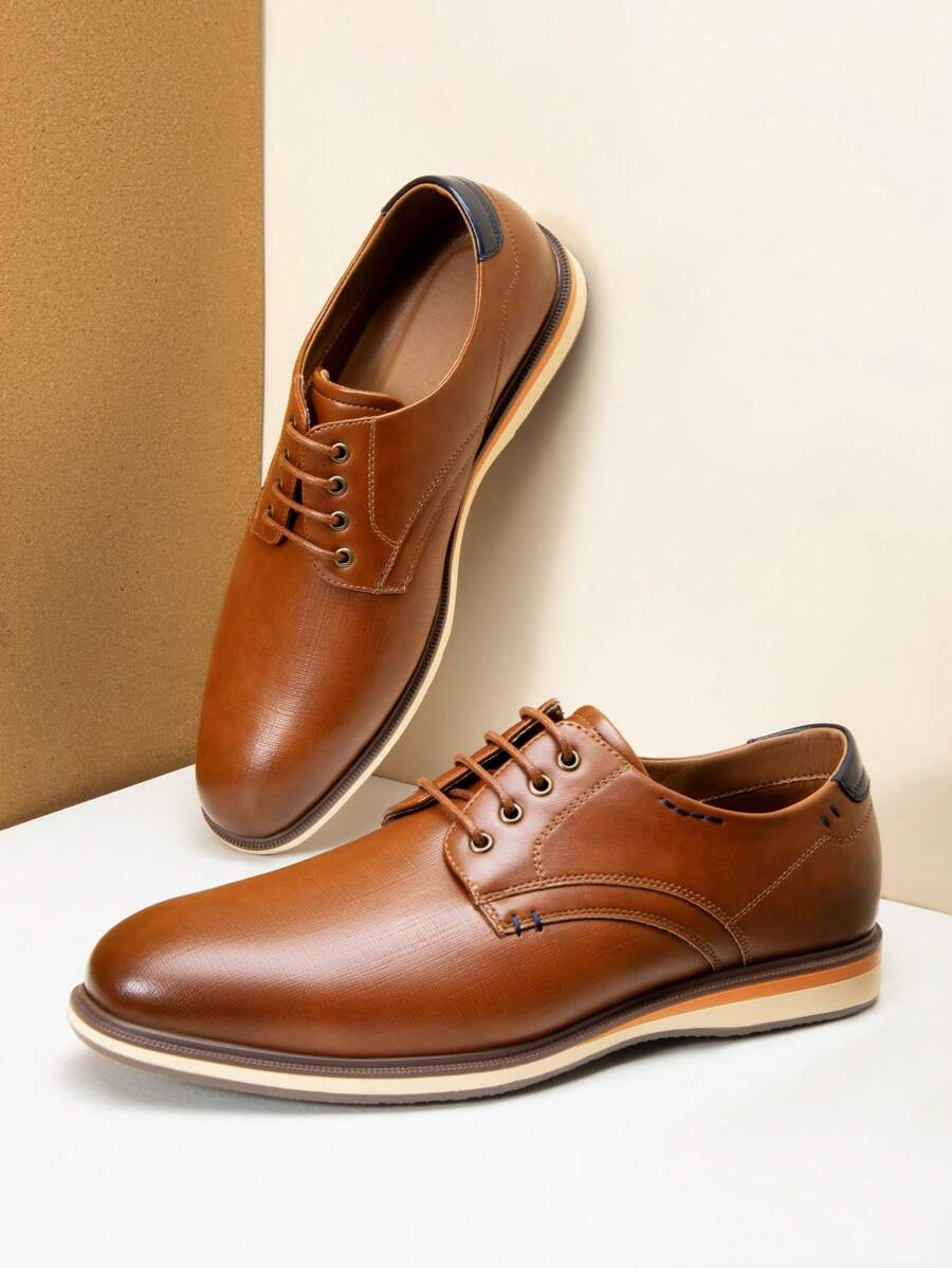 Men's Casual Dress Oxford  Shoes  Office Work Daily Business  Formal Fashion Derby Suits Shoes - Màu nâu  Mocha - Xem 1