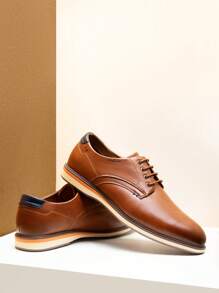 Men's Casual Dress Oxford  Shoes  Office Work Daily Business  Formal Fashion Derby Suits Shoes - Màu nâu  Mocha - Xem 3