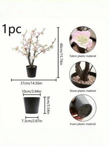 1 件栩栩如生的仿柠檬和李子树盆景 - 非常适合家庭、办公室和花园装饰 | 包括花盆 | 非常适合乔迁、新年、派对和更多礼物生日毕业、假植物厨房装饰