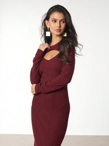 Women's Two-Piece Spaghetti Strap Elegant Dress - Red - View 2