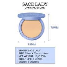 Polvo facial SACE LADY Mate, control de brillo, larga duración, maquillaje facial perfecto con espejo