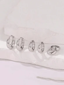 1 Pair Simple Plain Hoop Multi-Size Earrings S925 Sterling Silver Simple Casual Women's Earrings High Quality Jewelry Gift Holiday Gift Birthday Gift Suitable For Women Daily Wear