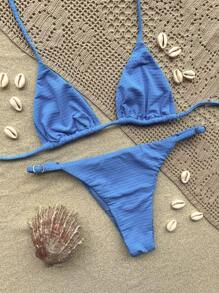 Women Bikini Sets - 藍色 - 查看 4