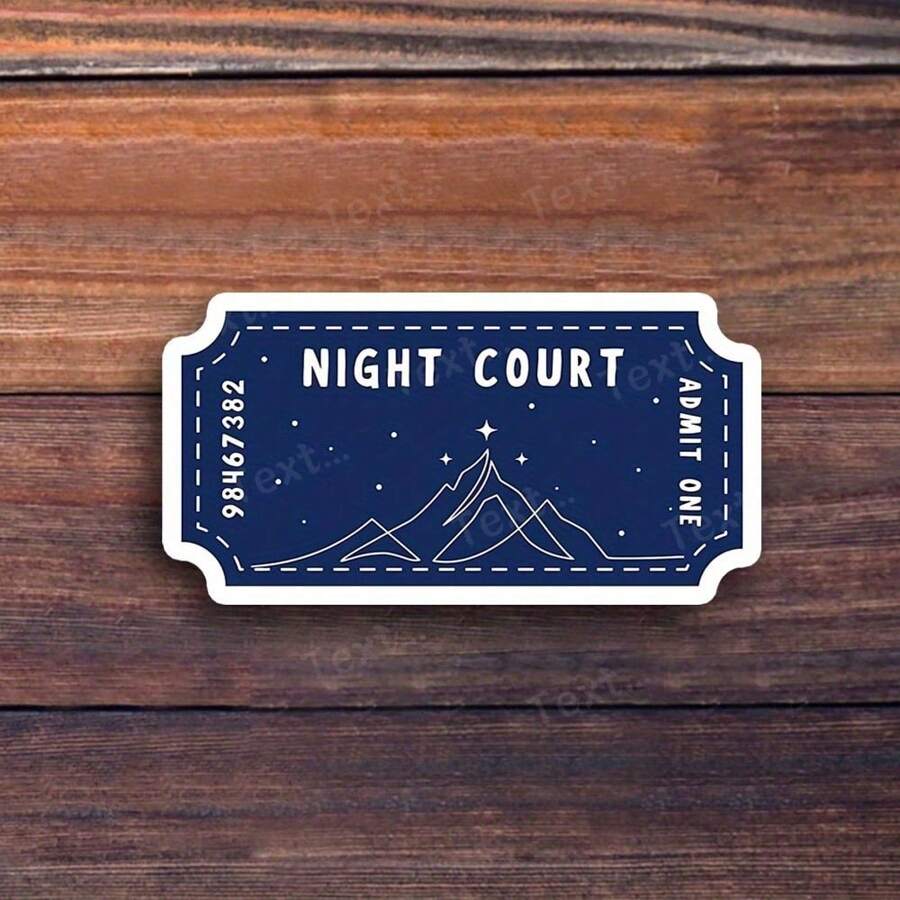 Miếng dán Vinyl giả tưởng "Night Court" 3 inch – Hoàn hảo cho máy tính xách tay, bình nước, nhật ký và dấu trang | Tuyệt vời cho người hâm mộ giả tưởng, người yêu sách và người đam mê trang trí huyền bí | Món quà lý tưởng cho bạn bè, thanh thiếu niên và độc giả giả tưởng | Miếng dán bí ẩn và kỳ diệu cho đồ trang trí theo chủ đề giả tưởng và sách - 3inch/7,62cm - Xem 1
