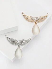 1 Miếng Đúng mốt Pha lê Đôi cánh Angel Trâm cài , Thích hợp Đối với Của phụ nữ Mặc hàng ngày - trắng - Xem 7