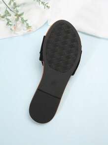 Sandalias con lazo deslizante para mujer, sandalias planas para exteriores con lazo y suela antideslizante, aptas para citas, caminar, playa, vacaciones
