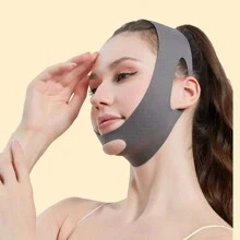 Face Bandages, Face Tape Masks, Support Masks Suitable For Sleeping, Workout And Yoga. They Are Lightweight And Breathable, Won't Cause Wrinkles When Worn, Chin Strap - Red and White - View 13