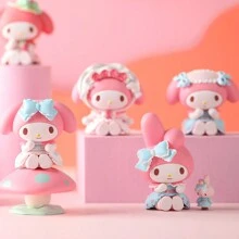 Sanrio 1PC My Melody Tea Party Theme Blind Box, Cute Cartoon Character Model, PVC Figurine, Versatile Styling Combinations, Desktop Decoration Supplies, Cute Fashion , Home Room Decor, Homecoming Season Gifts, Room Decoration Stuff, Home Decor, Bedroom Decor, Party Decorations, Wedding Items, 14+Youth Toys (Random Shipping)