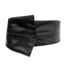 1pc Solid Color PU (Polyurethane) Waist Belt, For All Seasons