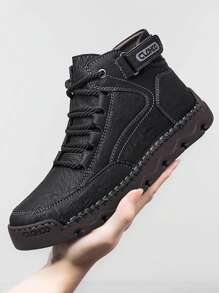 CLOHOO 手工缝制男士短靴，男士高帮皮靴，靴子，登山靴