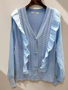 Najlepsza damska marszczona szyfonowa patchworkowa kurtka kardiganowa damska wyszczuplająca talię