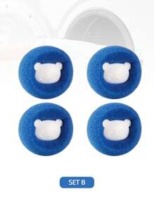 4 Sets Schwamm Fusselroller Bälle für Wäsche, Anti-Verfilzungs Fusselroller Bälle für Kleidung, Waschmaschinen Reinigungsbälle, Zauber Fleckentferner Waschbälle