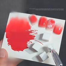 100 piezas Esponjas de uñas con agarrador de metal, esponjas de uñas reemplazables en miniatura para degradado de uñas, herramientas de arte de uñas, accesorios de uñas - Blanco - Ver 4