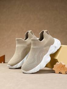 Women's Casual Lightweight Sneakers, Khaki Color, Perfect Gift For Family & Friends, Elegant For All Occasions