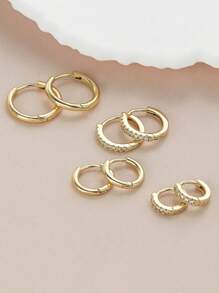 4 Pairs Dainty CZ Gold Huggie Hoop Earrings For Women, 14K Gold Plated Stainless Steel Lightweight Small Earring Hoops For Cartilage Rook Daith Piercing Gift For Her