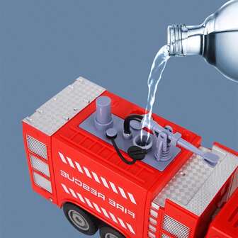 Fire Truck Toy, Fire Rescue Vehicle Toy With Lights And Sounds, Friction Powered, Suitable For Daily Play, Fire Themed Role Play, School Supplies, Party Favors, Outdoor Toys, Children's Birthday, Toys For Boys, Interactive Games