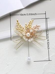 1 Stück Ansteckbrosche aus Legierung in Schleifenform, Ansteckblume für Hochzeitsanzug des Bräutigams