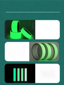 2pcs Luminous Tapes, Green & Blue Warning Glow In The Dark Anti-Slip Stickers, Reflective Fluorescent Tape