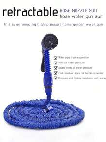 1 pieza Pistola de lavado de autos de alta presión de uso múltiple con manguera extensible de 50 pies/15 m - Manguera de jardín expandible 3 veces - Grado comercial, apta para lavado de autos y jardinería - Rosca estándar, fácil de conectar - Multicolor - Ver 11