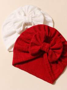 2 chiếc mũ nơ dễ thương màu trắng và đỏ cho bé, thích hợp để đội hàng ngày - Nhiều màu - Xem 6