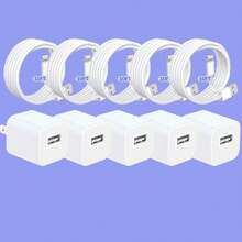 JOZASHON 兼容 充电器快速充电，超长 10 英尺闪电连接线立方体 12 充电器充电传输线带 USB 插头壁式充电器块旅行适配器兼容 14/13/12/11/8/7/XS/XR/X/iPad 壁挂式适用于办公室、学校、宿舍和家庭超快速充电器兼容 、旅行充电器插头、快速充电、送给家人、朋友、孩子、生日、圣诞节、冬季的礼物 - 查看 1