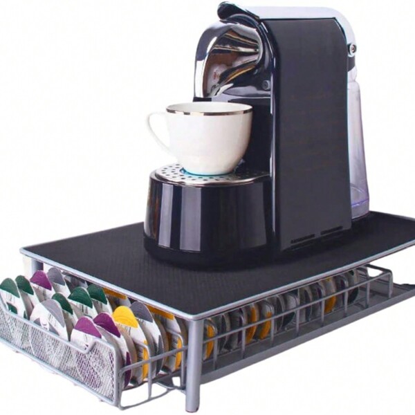 Kapselhalter Schublade kompatibel für Tassimo (54 x Kapseln) | Kapselschublade Kapselspender Kapselständer aus Metall | Organizer zur Aufbewahrung von Kaffee Kapseln |