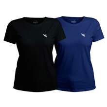 Kit 2 Women's Shirts And Blouses For The Gym Dryfit UV 50+ - BLUE AND BLACK - View 1