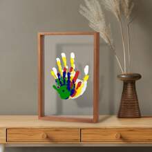 DIY Craft Keepsake Frame, Family Handprint Kit, Home Decor,Family Gifts For New Mom, New Parents, Grandparents, Father's Day, Mother's Day, Anniversary, Warm And Funny Gifts For - 棕色 - 查看 1