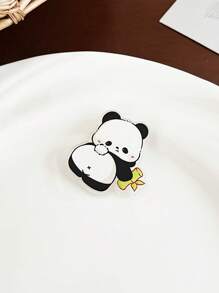 1pc/14pcs Cute Panda Cartoon Brooch - Acrylic Fashion Badge, Perfect Casual Decoration For Women Dress Accessories Pin For Clothes Bag Charm Backpack For School