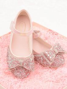 Princess Shoes For Girls, Crystal High Heel Shoes With Bowknot, Children's Formal Performance Dress Shoes