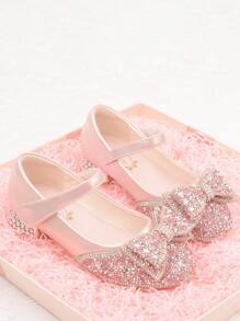 Princess Shoes For Girls, Crystal High Heel Shoes With Bowknot, Children's Formal Performance Dress Shoes