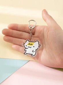 1个亚克力可爱卡通线条猫钥匙扣/小丑猫/粉色小猫/爱心气球小猫/指着你的小猫/呆萌小猫/头顶火焰小猫/花朵小猫/草莓小猫/芒果小猫/动物主题钥匙扣挂件背包装饰/包包配件/书包配件/钱包挂件/朋友礼物汽车配件包饰动物哥特Y2K包饰汽车老师姐妹礼物创意 - 彩色 - 查看 17