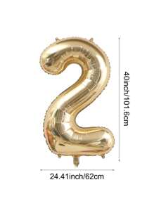 1pc - 40 Inch Light Golden Number Balloon, Extra Large Metallic Polyester Film Helium Champagne Gold Number Balloon For Birthday Party Celebration Decor, Graduation, Photo Shoot, Baby Shower