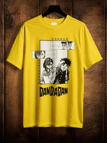 Shirt T-Shirt Dandadan Anime Transformation Japanese Drawing Otaku Momo Okarun Aira Momoayase Ref 2185 VEST NERD - Màu vàng - Xem 1