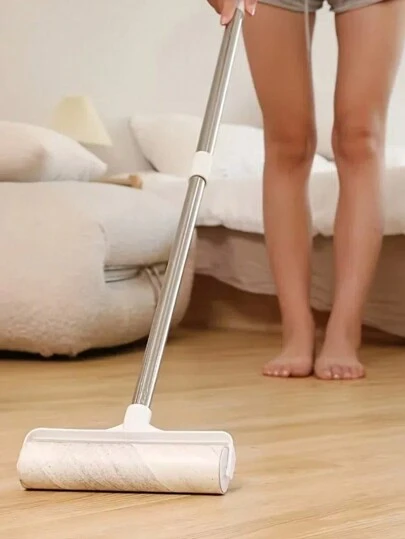 1-6pcs Pack Large Fluffy Lint Roller For Carpets, Suitable For Floors (Approx 19cm Wide, 93cm Long), Long Handle Sticky Cleaning Mop For Carpet, Car, Clothes And Pet Hair