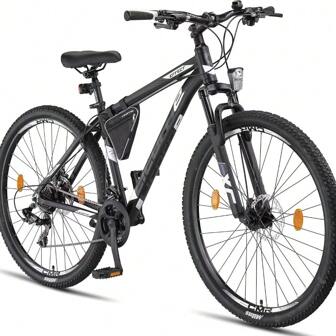 Licorne Bikes Licorne Bike Effect Premium Mountain Bike 29 Inch Wheels Black And Lime   Bicycle For Boys, Girls, Men And Women  21 Gear Speed   Front Suspension Mountain Bike