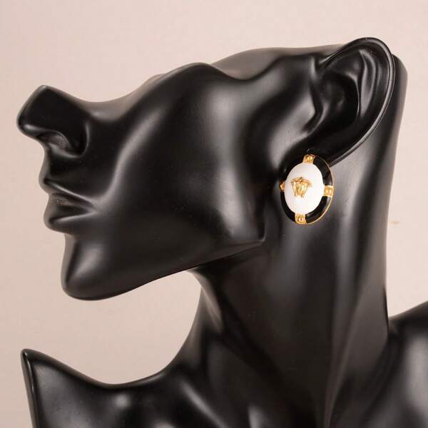 1 Pair Fashionable & Elegant Simple Geometric Elliptical Drop Oil Design Women's Festival Earrings
