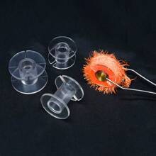 MNFT 12Pcs Transparent Empty Bobbins Sewing Machine Spools Clear Plastic Sewing Bobbins Fishing Flies Material Wrapping Tools - White - View 4