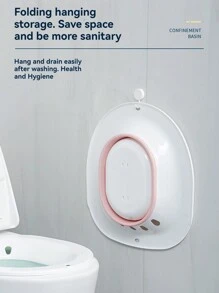 1个可折叠便携式坐浴盆，适用于产后妈妈、新妈妈、孕妇，缓解痔疮，清洁会阴，促进产后恢复 | 日常家用浴室配件 | 可重复使用的旅行坐浴盆 | 情人节礼物 | 浴室用品 - 粉色 - 查看 7